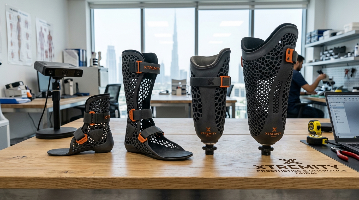 Xtremity orthotic and prosthetic collection in a design studio